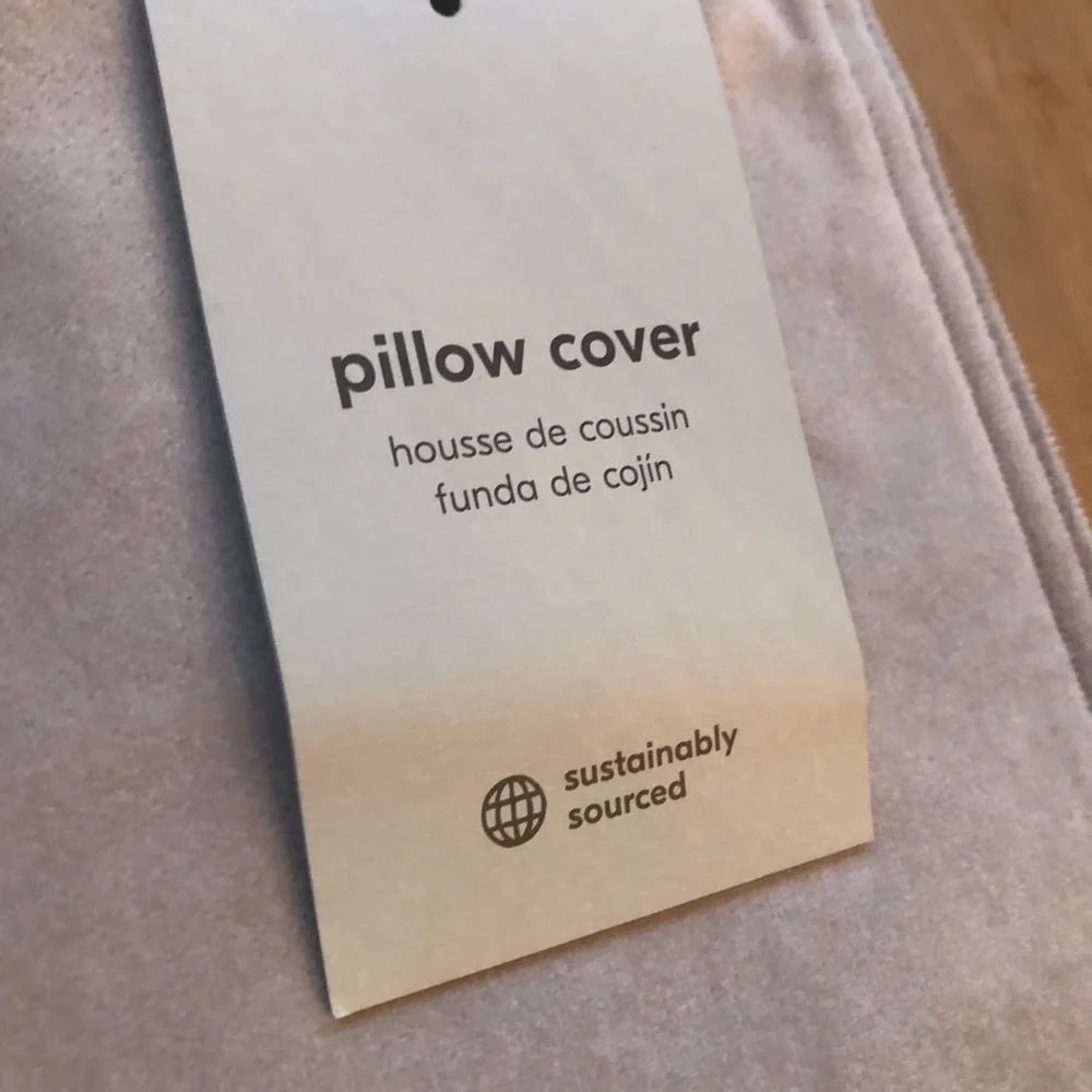 NWT Set of 2: West Elm Washed Cotton Velvet Covers in Stone Gray
